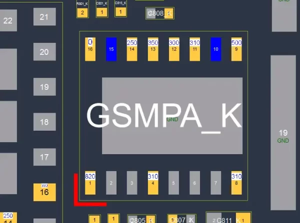 (GSMPA_K)IC Amplifier GSM iPhone X (SKY77367)OHM