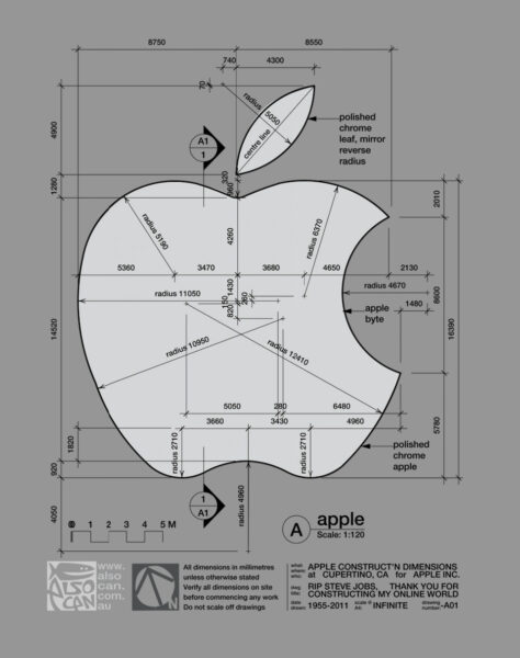 طراحی و زوایای لگوی اپل